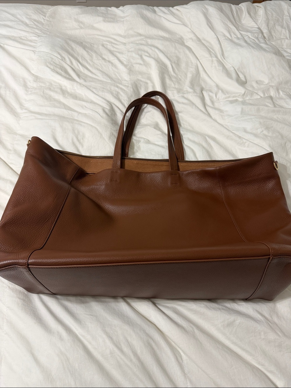 Cuyana Brown Leather Travel Tote